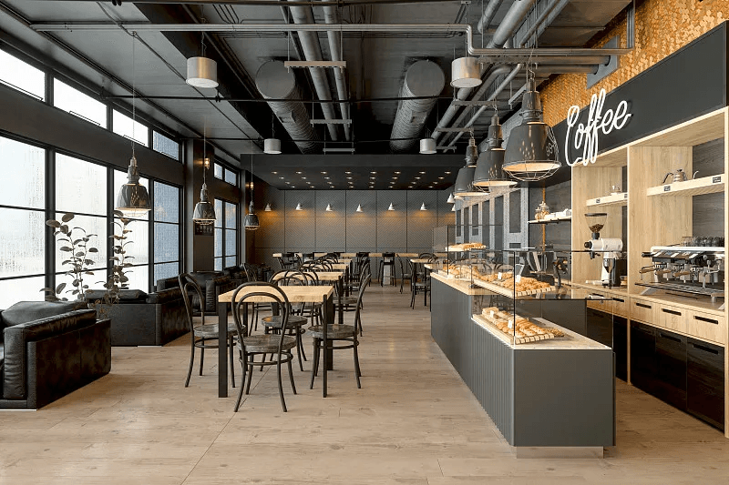 Independent restaurant and cafe interior